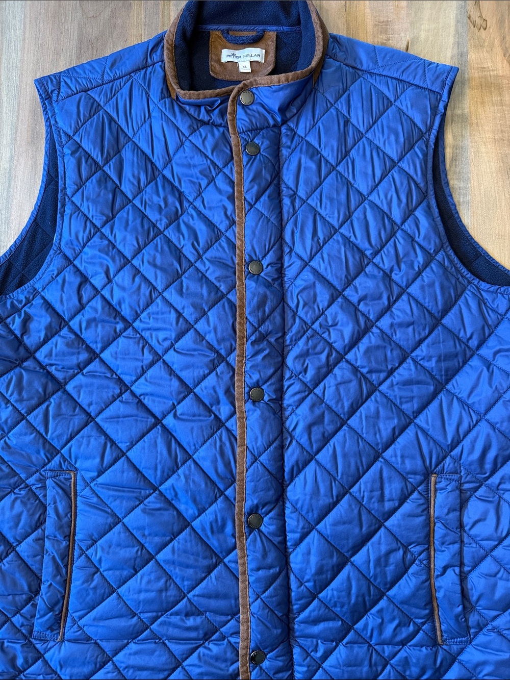 Peter Millar Navy and Brown Quilted Jacket